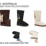 Gefälschte Anhänge Etiketten von Ugg Stiefeln