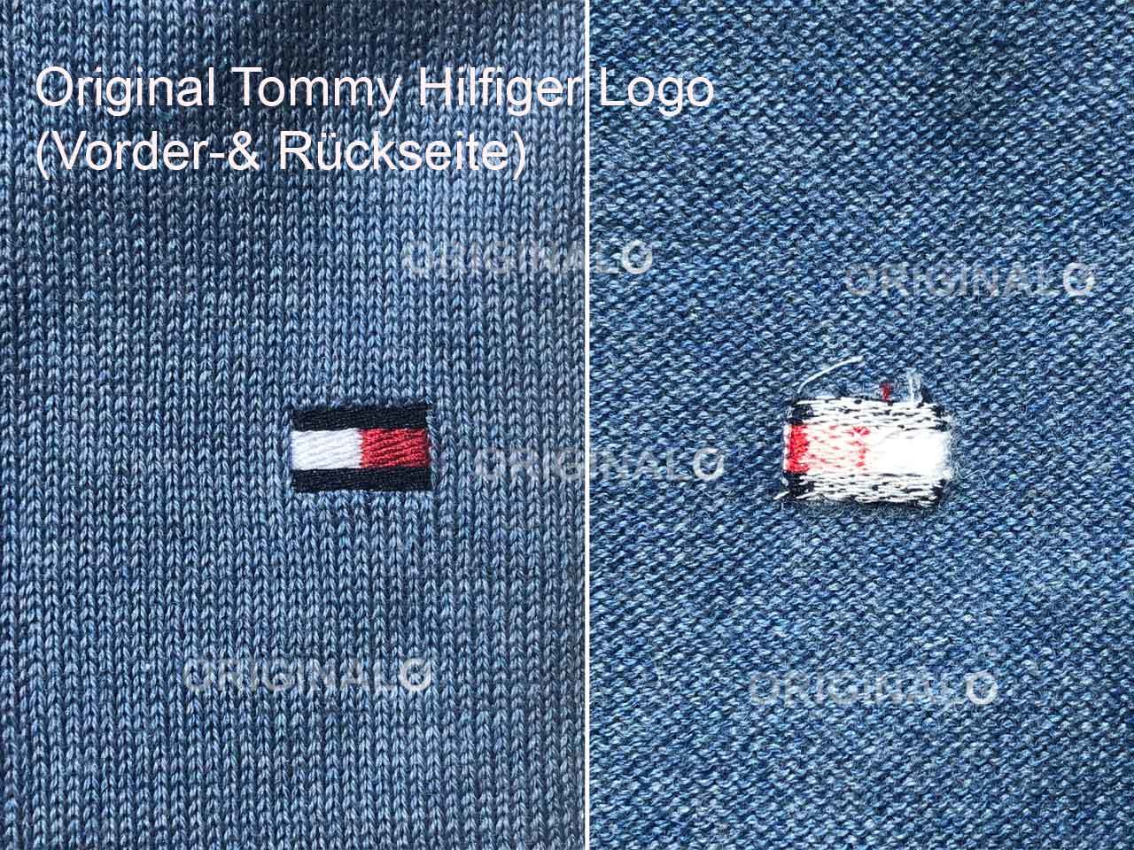 Original Tommy Hilfiger Pullover Logo von Fake unterscheiden