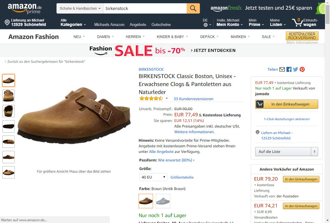 Birkenstock disputes with Amazon over product counterfeiting