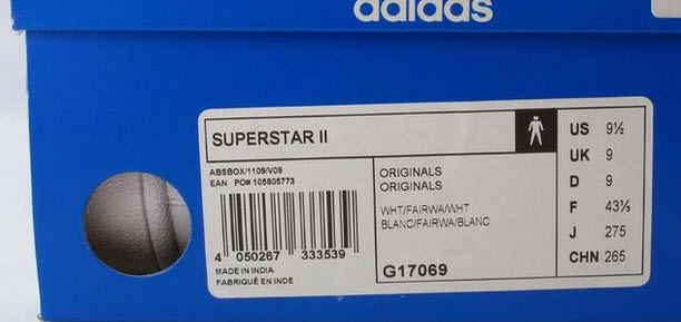 Original Adidas Superstar Schuhkarton mit Aufkleber