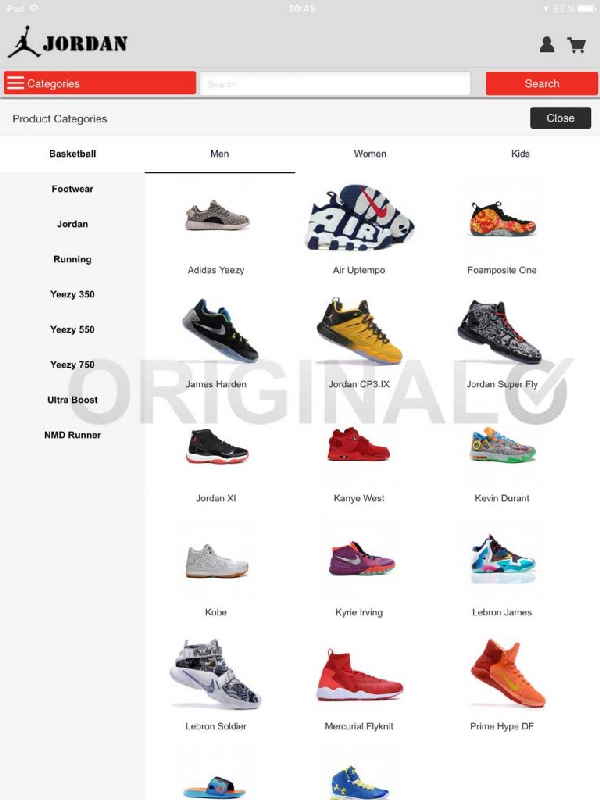 Shopping Fake-App für Sneaker